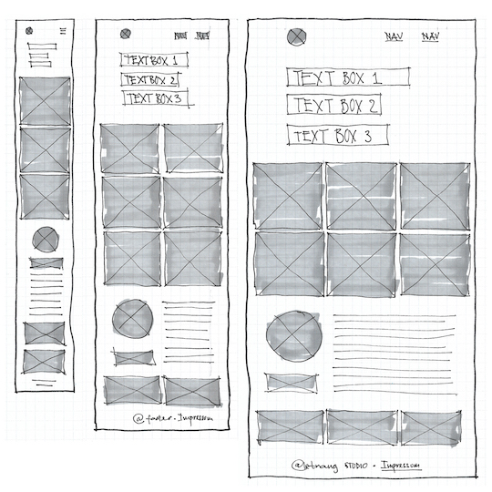 Low-fidelity Wireframe of Web Design